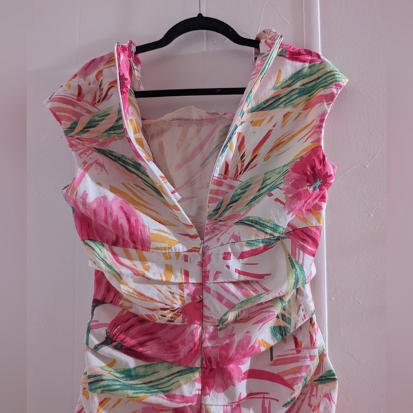 Signature by Sangria Pink Ruched Asymmetrical Sheath Dress - Picture 5 of 10